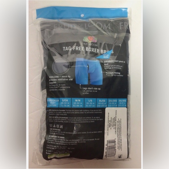 Fruit of the Loom Men's 2 Pack XL 40-42” Tag Free Boxer Briefs Cool Zone Fly NEW - Picture 2 of 3